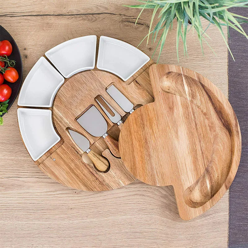 Large Charcuterie Board Set with Ceramic Bowls and Stainless Steel Knives 3