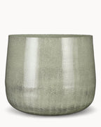 Large Light Grey Metal Plant Pot – 37 cm Modern Industrial Style