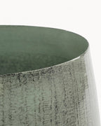 Large Light Grey Metal Plant Pot – 37 cm Modern Industrial Style