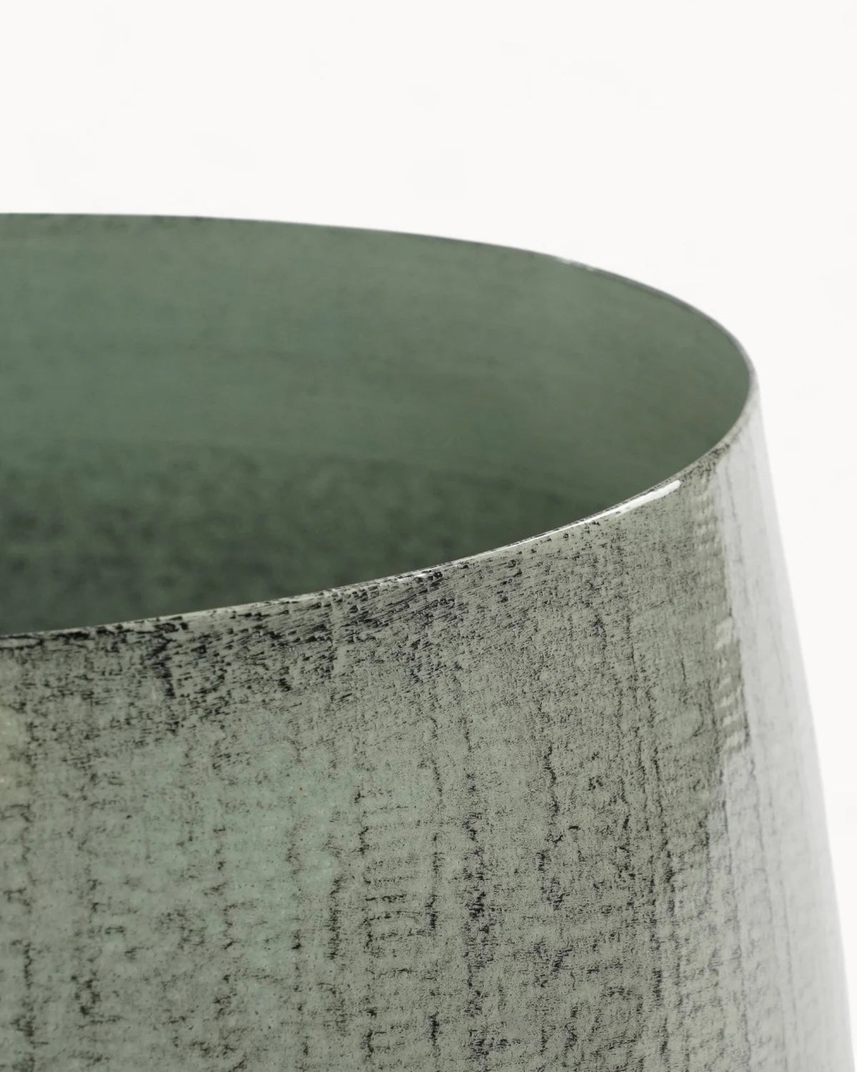 Large Light Grey Metal Plant Pot – 37 cm Modern Industrial Style