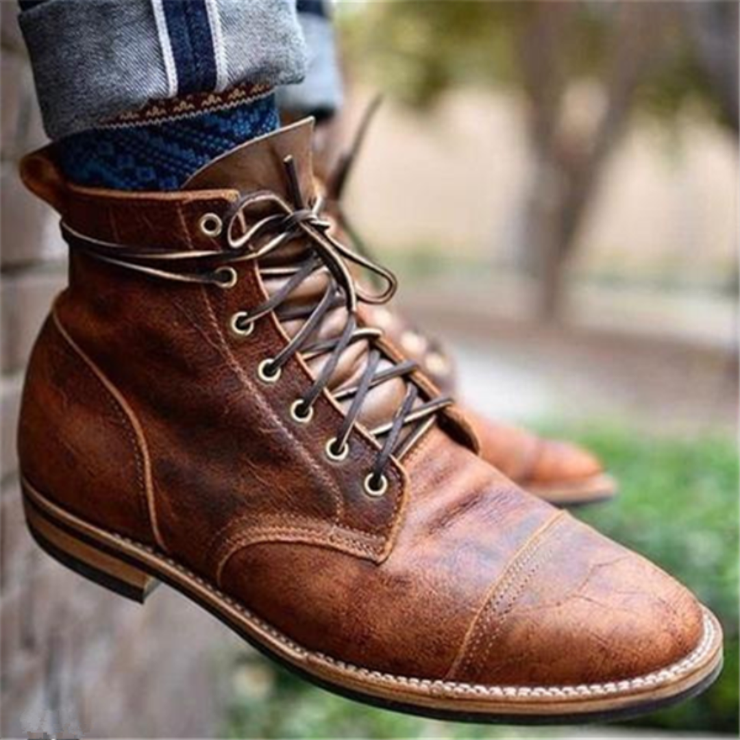 Lace-Up Faux Leather Boots for Men – Rugged Elegance Meets Everyday Comfort
