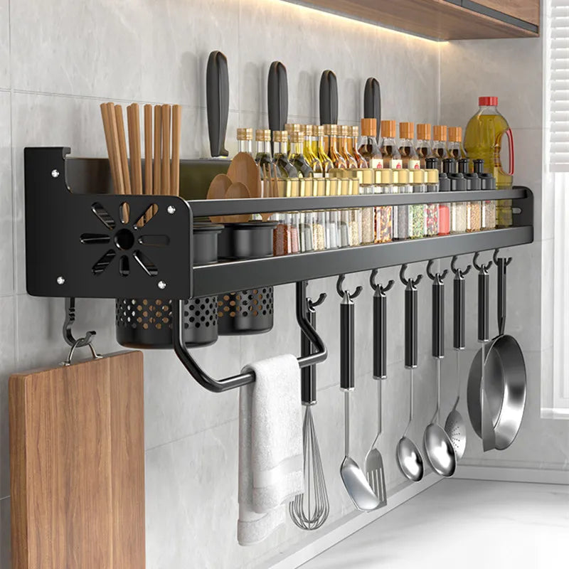 Metal Kitchen Shelf with Non-Slip Design – Wall Mount Storage Rack for Utensils 1