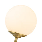 Mid-Century 1-Light Brass Frosted Glass Globe Wall Lamp
