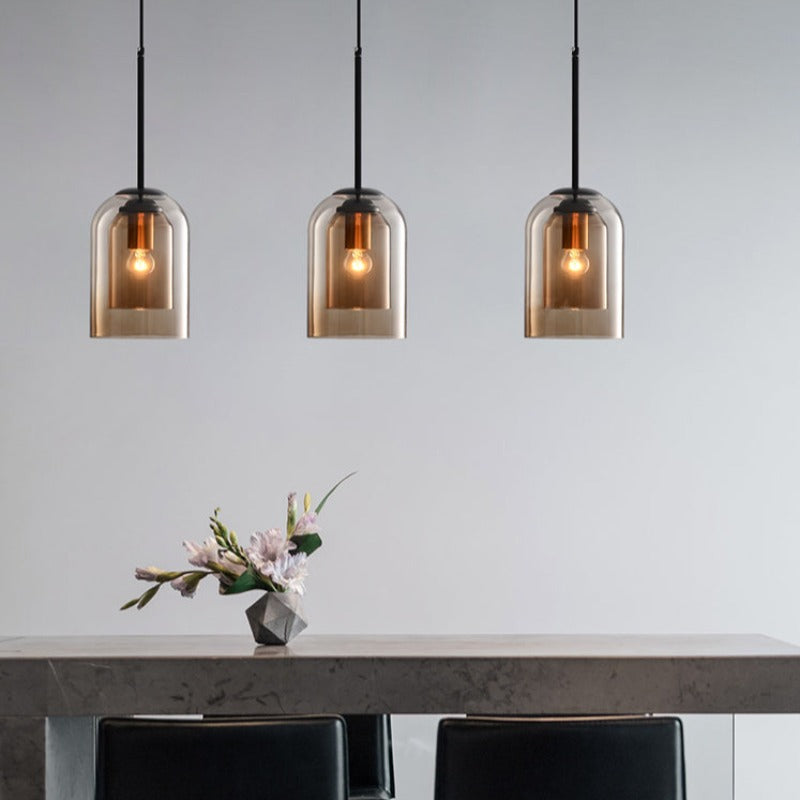 Mid-Century Pendant Lamps with Double Glass – Vintage Charm, Modern Sophistication