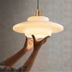 White Glass Pendant Light – Mid-Century Elegance in Modern Form