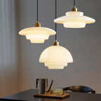 White Glass Pendant Light – Mid-Century Elegance in Modern Form