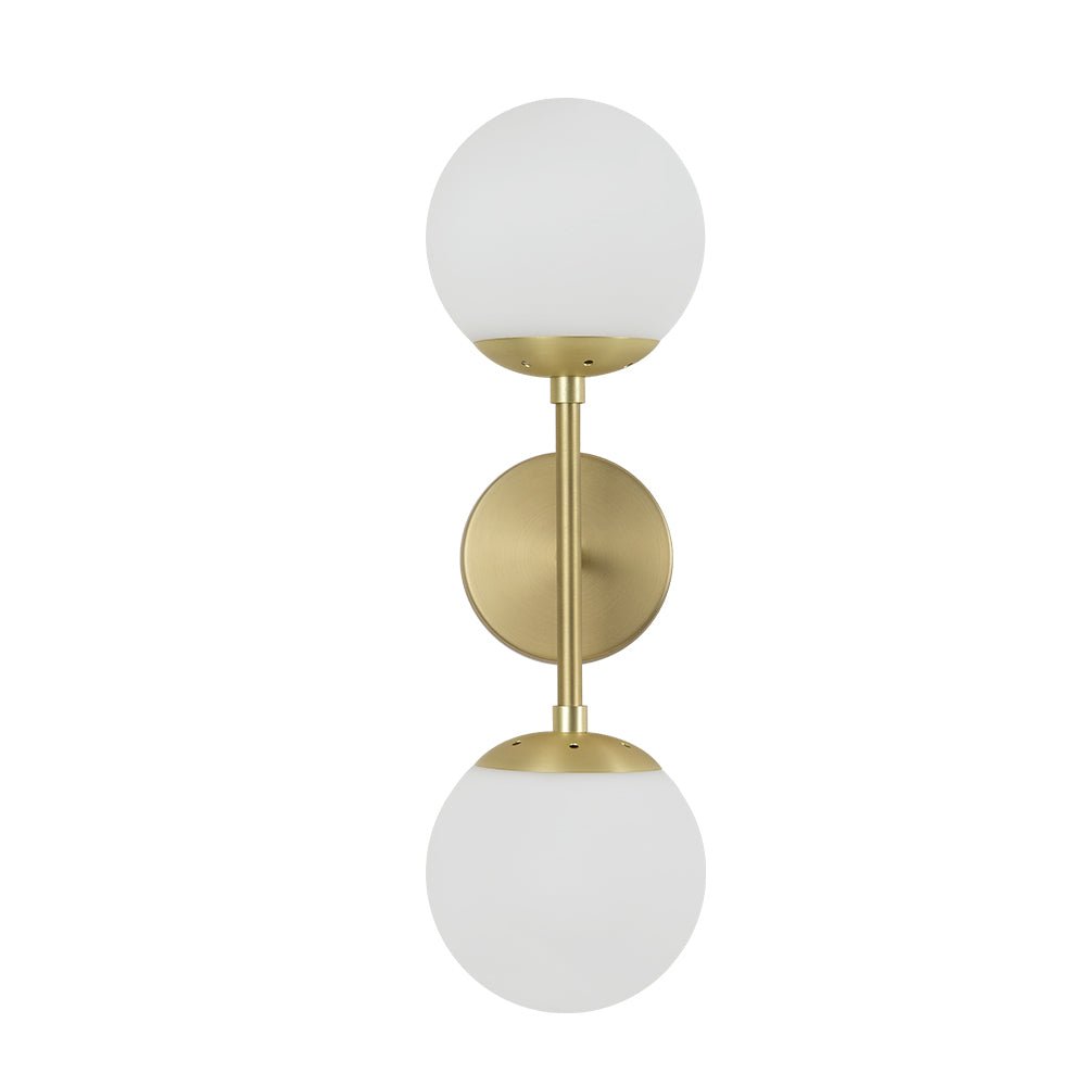 2-Light Glass Globe Wall Lamp – Modern Mid-Century Elegance