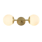 2-Light Glass Globe Wall Lamp – Modern Mid-Century Elegance