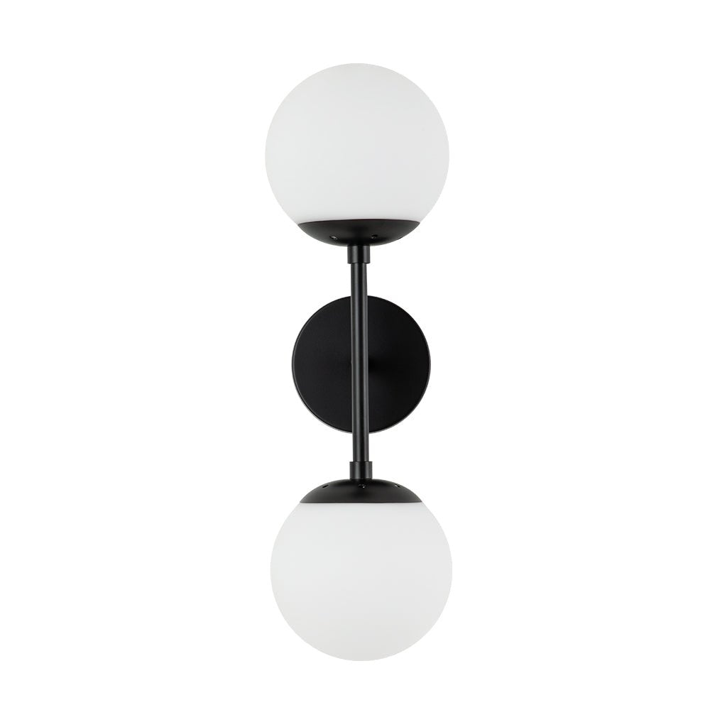 2-Light Glass Globe Wall Lamp – Modern Mid-Century Elegance