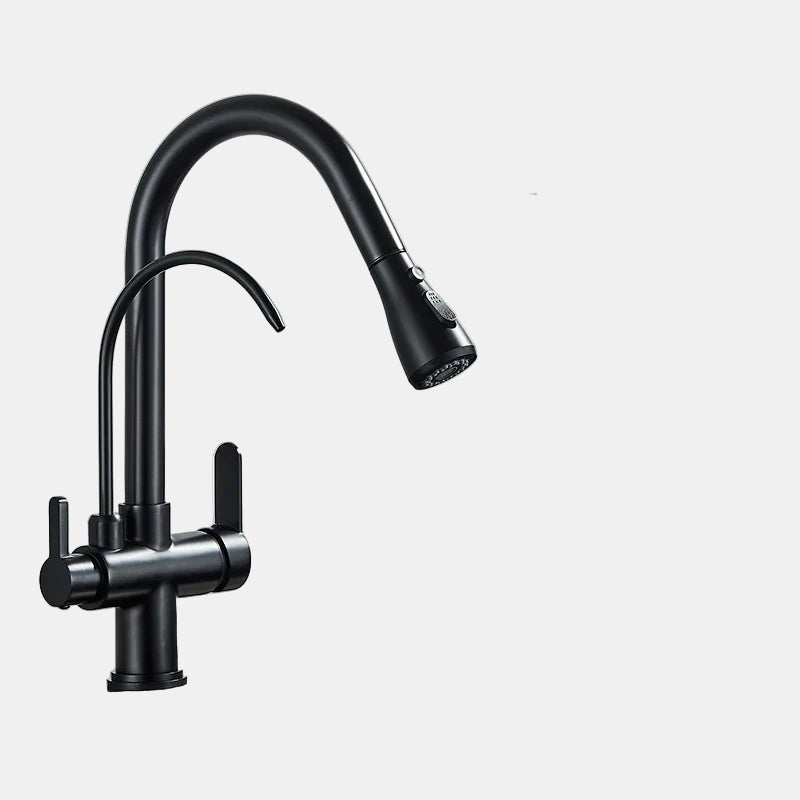 Modern Black Kitchen Faucet with Pull-Out Sprayer – Stylish Sink Tap for Easy Use 0