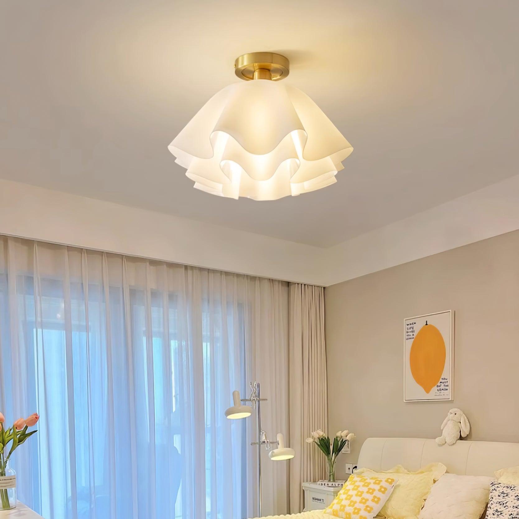 Modern Flush Mount Ceiling Light – Unique Folded Design for Home Decor