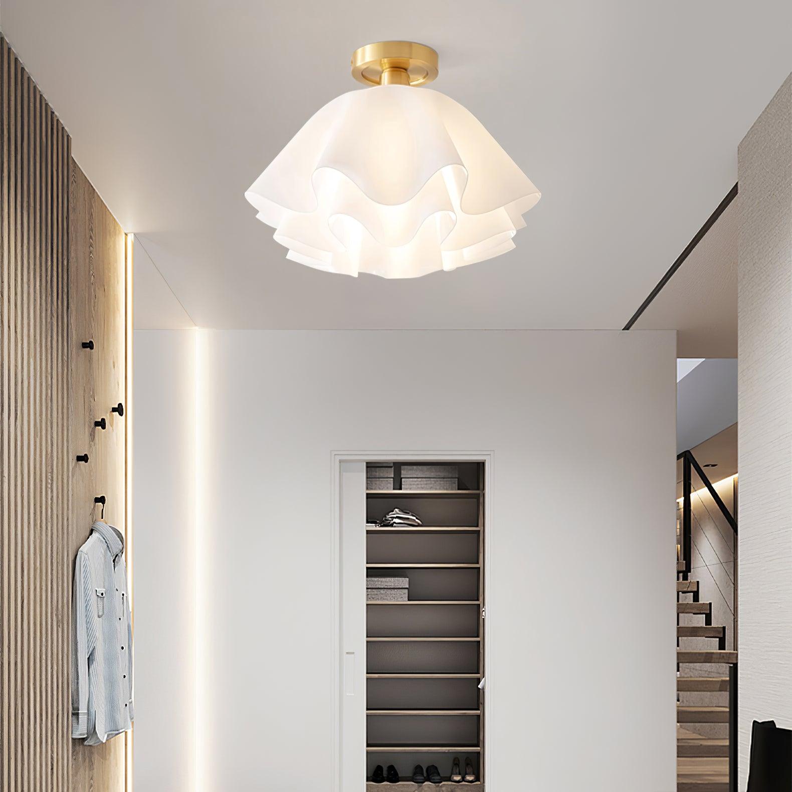 Modern Flush Mount Ceiling Light – Unique Folded Design for Home Decor