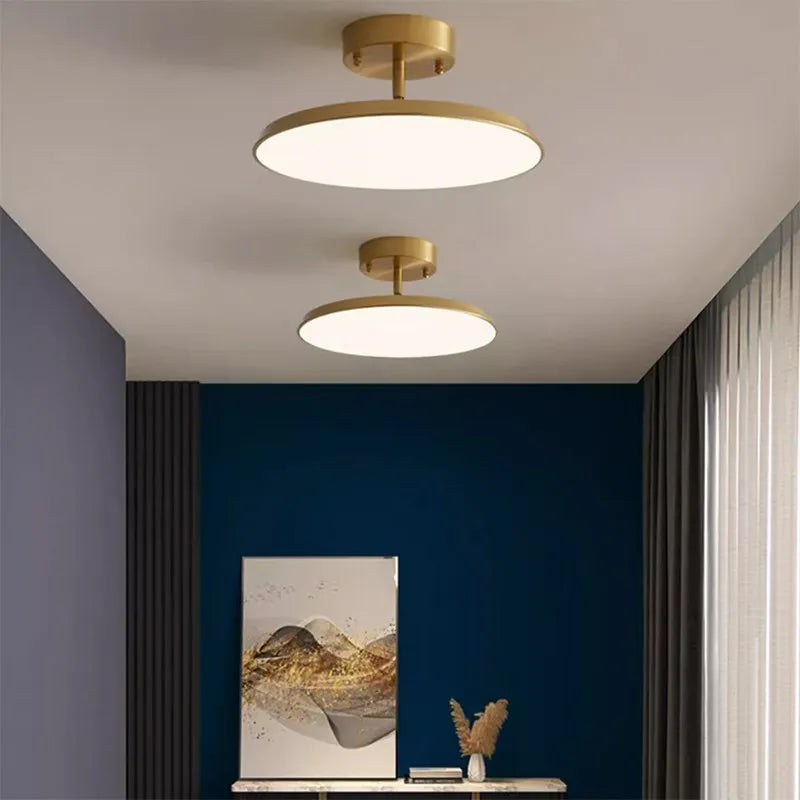 Minimalist LED Ceiling Light – Gold, Black & Copper Finish