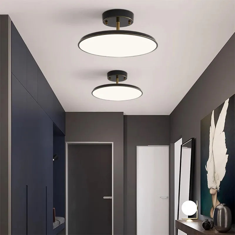 Minimalist LED Ceiling Light – Gold, Black & Copper Finish
