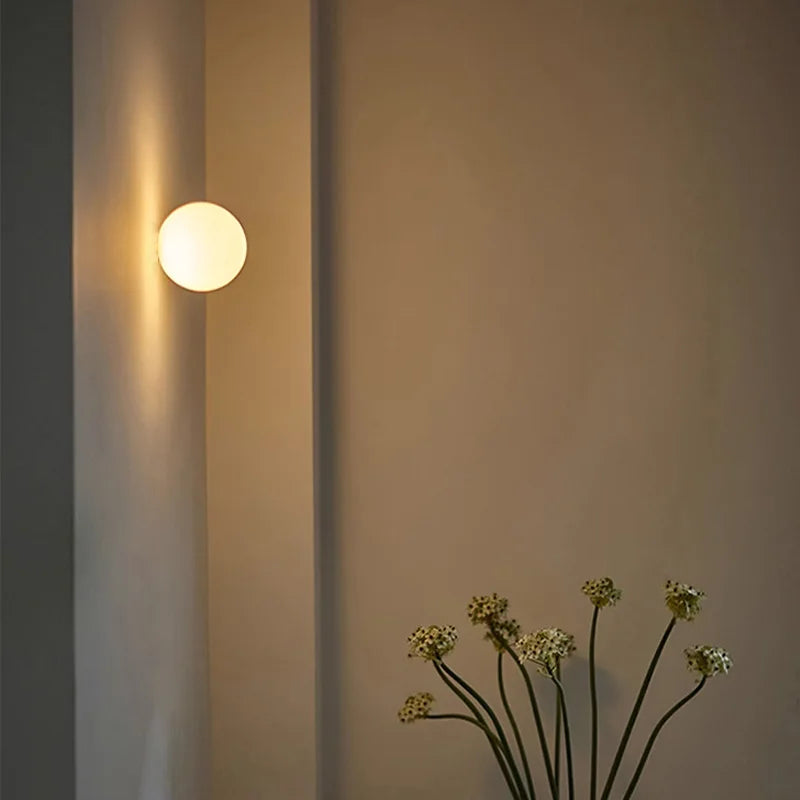 Modern Round Glass Wall Sconce – Elegant Wall Lamp for Bedrooms & Living Rooms 5