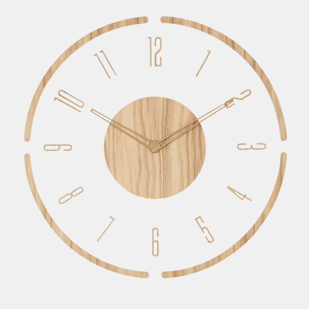 Modern Wall Clock Decor – Silent Round Design in Eco-Friendly Wood 0