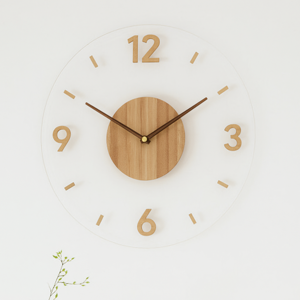Modern Wall Clock Decor – Silent Round Design in Eco-Friendly Wood 1
