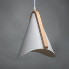 Modern Conic Drop Pendant Light – Stylish White Wood Finish Lighting