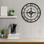 Luxury Nautical Compass Wall Clock – Precision Craftsmanship