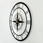 Luxury Nautical Compass Wall Clock – Precision Craftsmanship