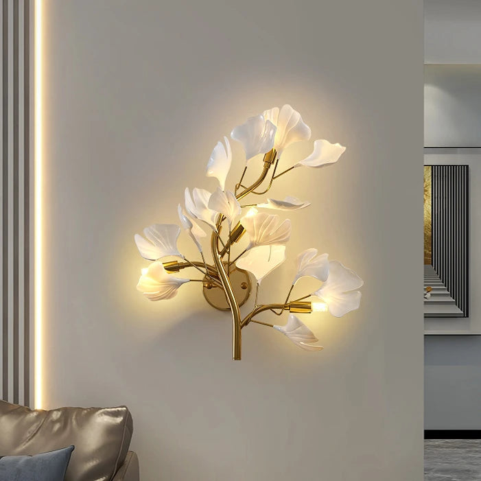 Nordic Minimalist Flower Branch Wall Lights – Elegant Lighting for Hallway
