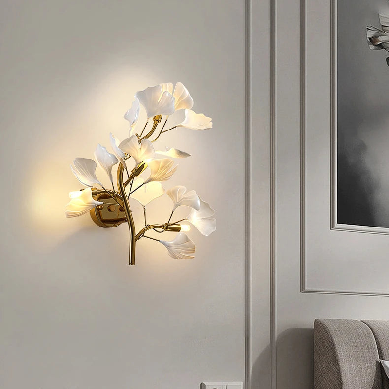 Nordic Minimalist Flower Branch Wall Lights – Elegant Lighting for Hallway