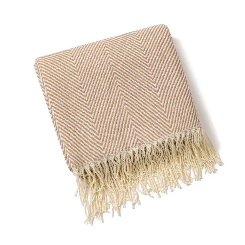 Elegant Scandinavian Nordic Stripe Blanket – Perfect for Lounging