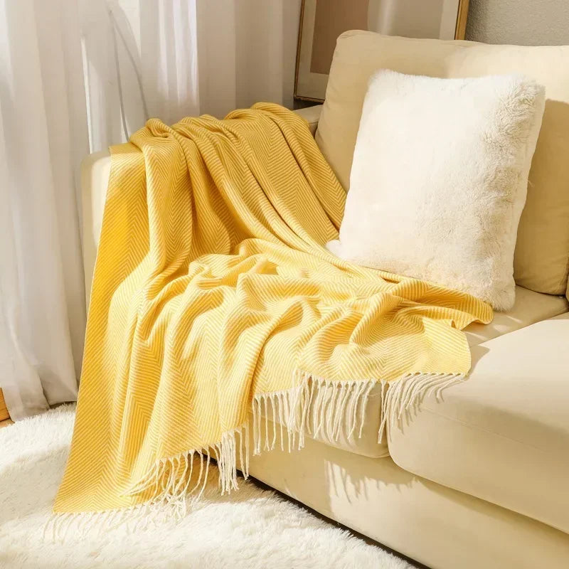 Elegant Scandinavian Nordic Stripe Blanket – Perfect for Lounging