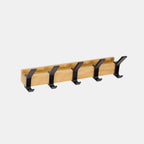 Nordic Wall Coat Rack – Removable Hook, Black Wood & Aluminum