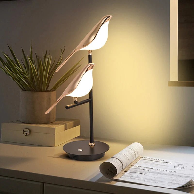 Stylish LED Table Lamp – Postmodern Elegance with a Golden Touch