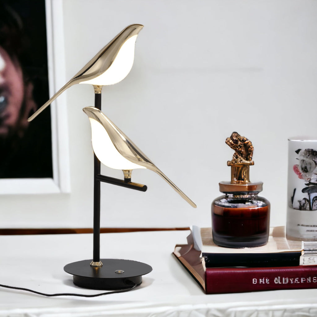 Stylish LED Table Lamp – Postmodern Elegance with a Golden Touch