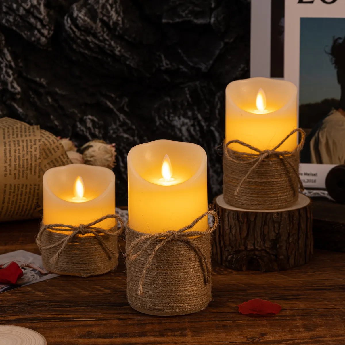 Flameless Block Candles – Elegant Ambiance Without the Flame
