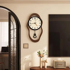 Retro Modern Wall Clock with Timber Finish – Stylish Home Decor