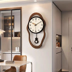 Retro Modern Wall Clock with Timber Finish – Stylish Home Decor