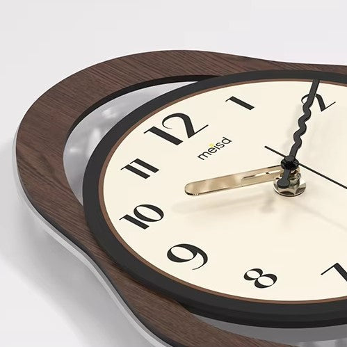 Retro Modern Wall Clock with Timber Finish – Stylish Home Decor