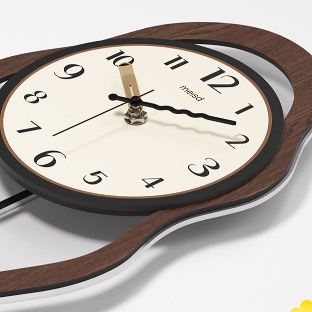 Retro Modern Wall Clock with Timber Finish – Stylish Home Decor