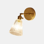 Ribbed Glass Wall Lamp – Modern Wall Sconce Light for Bedroom and Bathroom 0