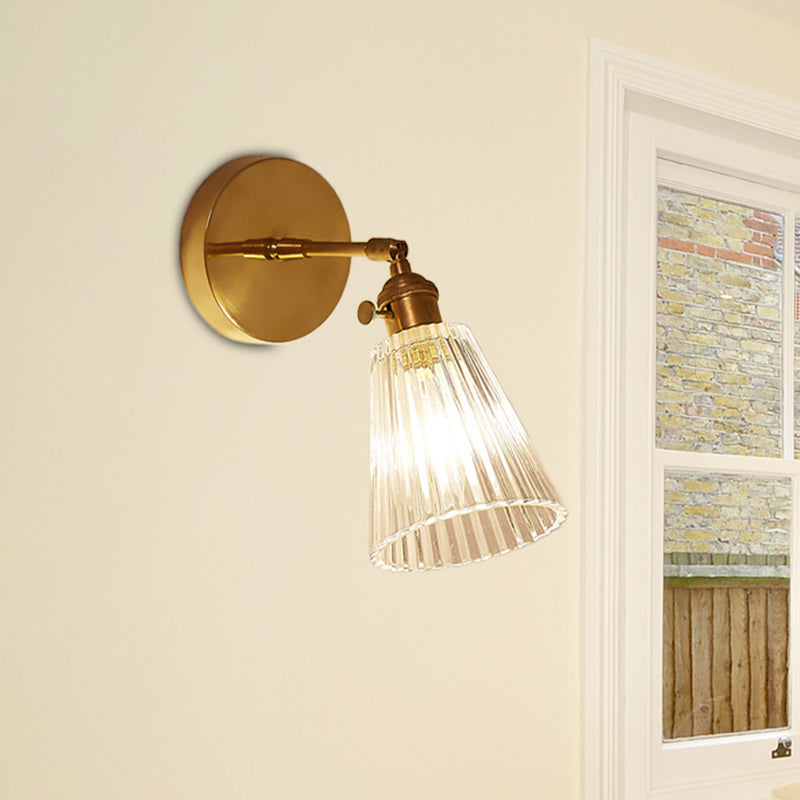 Ribbed Glass Wall Lamp – Modern Wall Sconce Light for Bedroom and Bathroom 1