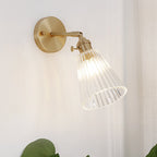 Ribbed Glass Wall Lamp – Modern Wall Sconce Light for Bedroom and Bathroom 2