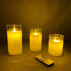 Flameless Candle 3-Piece Set – A Tranquil Glow Without the Flame