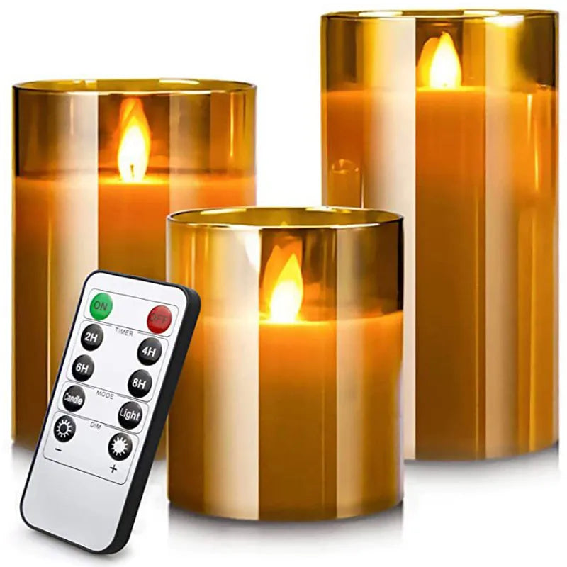 Flameless Candle 3-Piece Set – A Tranquil Glow Without the Flame