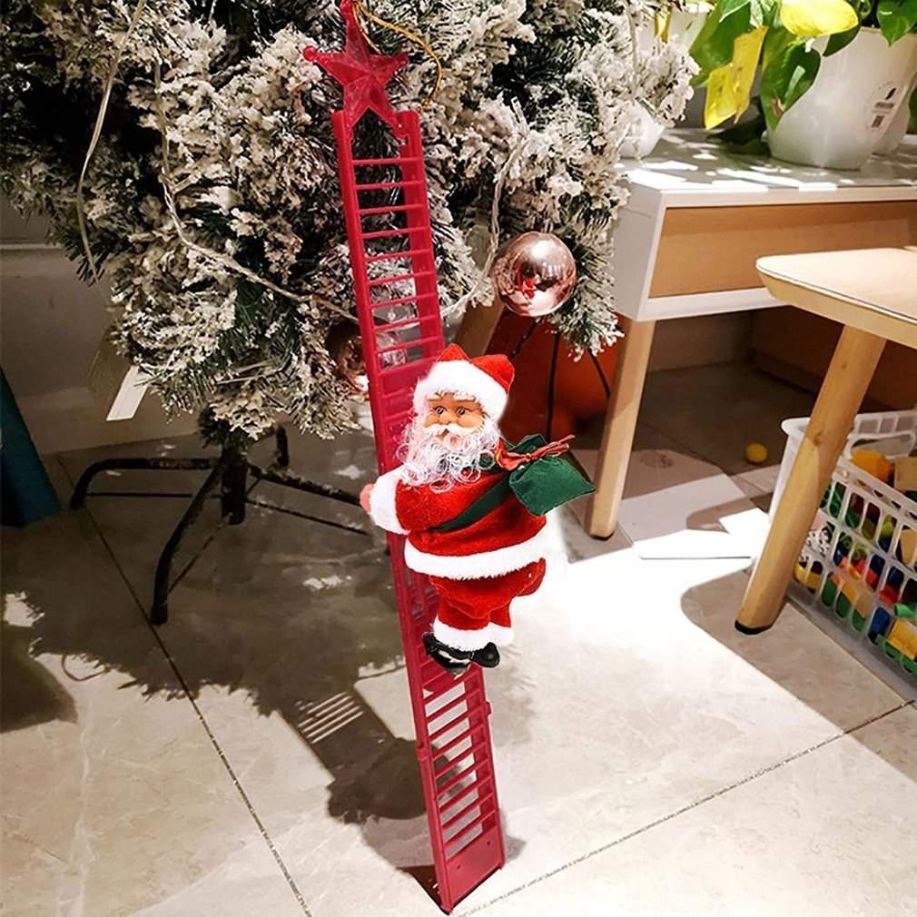 Climbing Santa Musical Ladder – Festive Christmas Decoration