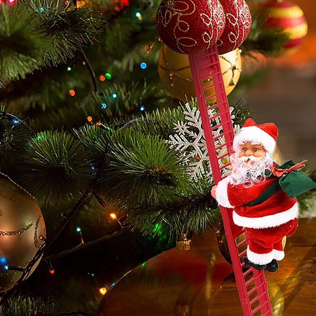 Climbing Santa Musical Ladder – Festive Christmas Decoration