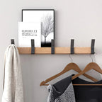 Nordic Wall Coat Rack – Removable Hook, Black Wood & Aluminum