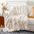 Soft Plush Throw Blanket – Luxurious Faux Rabbit Fur for Cozy Elegance