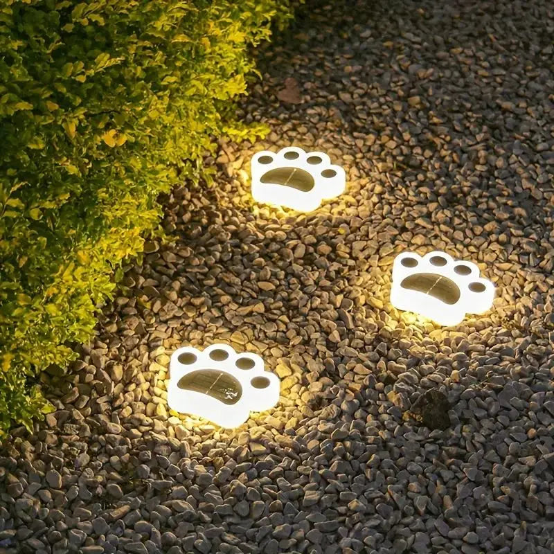 Wireless Solar Paw Lights – Charming Garden & Pathway Decor (4 Pieces)