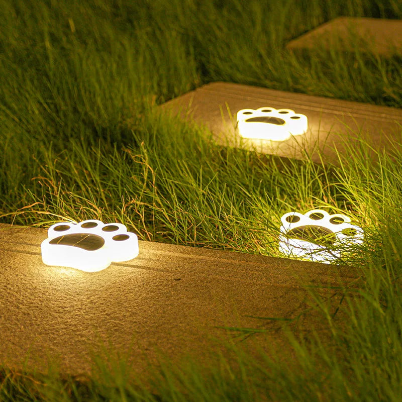 Wireless Solar Paw Lights – Charming Garden & Pathway Decor (4 Pieces)