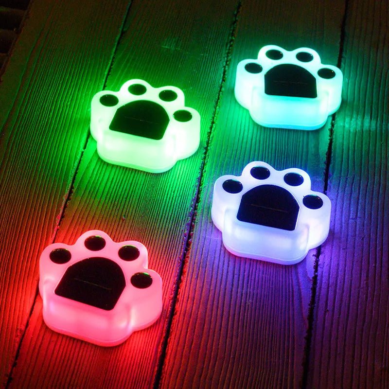 Wireless Solar Paw Lights – Charming Garden & Pathway Decor (4 Pieces)
