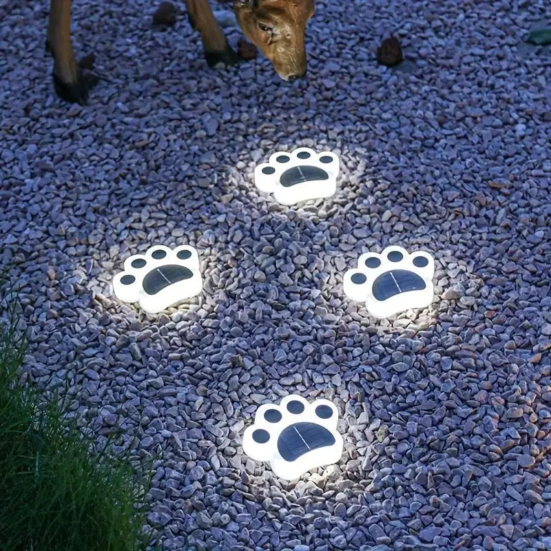 Wireless Solar Paw Lights – Charming Garden & Pathway Decor (4 Pieces)