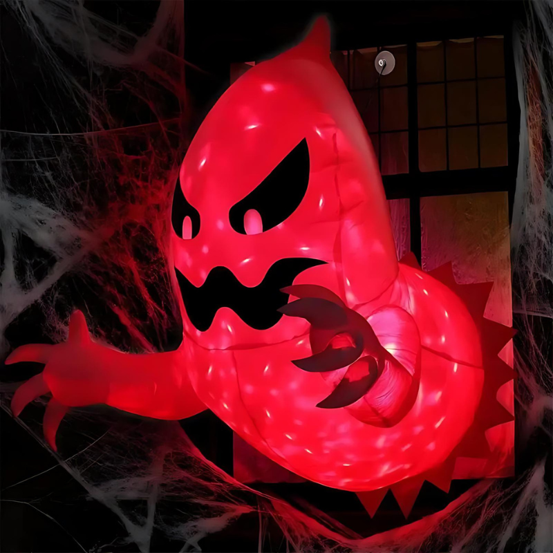 Inflatable Ghost Halloween Decoration with Light – USB Powered Color-Changing LED